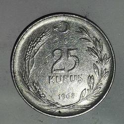 TÜRKİYE  1968    25  KURUŞ