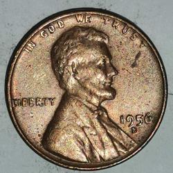AMERİKA 1956 D  1 CENT  BUĞDAY CENTİ