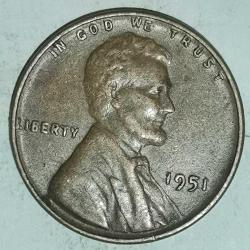 AMERİKA 1951    1 CENT  BUĞDAY CENTİ