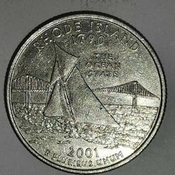 AMERİKA  2001 D   25 CENT  HATIRA 50 Eyalet Çeyreklikleri - Rhode Adası