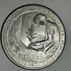 AMERİKA  2020 P    25 CENT  HATIRA Güzel Amerika Çeyrekleri - Marsh-Billings-Rockefeller
