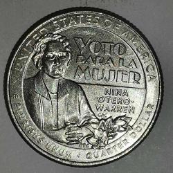 AMERİKA  2022 P    25 CENT   HATIRA  Amerikan Kadınları - Nina Otero-Warren