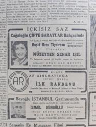 Cumhuriyet Gazetesi - 23 Eylül 1944 - harbi birlikte bitirmek ve sulhu birlikte yapmak Cumhuriyet Başmakale - Alman topraklarında büyük savaşlar - Achen şehri yanıyor - Almanya'nın garp hudutlarındaki harekatı gösterir kroki - Kızılordu dün estonya'nın merkezi Tallin'i aldı fotoğraf - Hitler generalleri toplantıya çağırdı - Amerika Harbiye müsteşari Petterson Almanya ve japonya'ya acımayın dedi - askeri vaziyet yazan Emekli General H. Emir Erkilet Yazı Dizisi - Bulgaristan'da sovyetlerin yaptıkları tevkifat - Tevkif edilen iki eski başvekil Bojilof ve Filof fotoğraf - bulgaristan'lı mütareke yeni müzakereler Ankara'da mı olacak - İtalya'da vaziyet müttefikler Po vadisine dayandılar Rimini şehri düştü - Cemal Nadir Karikatür - Emile Zola'nın büyük şaheseri Plassans Papazı Remzi kitabevinde - Maarif müdürü Halil Vedat Fıratlı Ankara'dan geldi -  mekteplerde yeni ders yılı ve Milli Şef İsmet İnönü'nün 19 Mayıs hitabeleri - Müzeyyen Senar Işıl - ilk randevu filmi Ar sinemasında