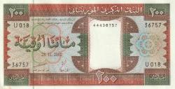 Moritanya 100, 200 500 Ouguiya 2002 emisyon