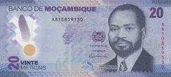 Mozambik 20 Meticais 2024 emisyonu polimer