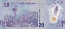 Mozambik 20 Meticais 2024 emisyonu polimer