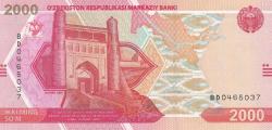 Özbekistan 2000 Som 2021 emisyonu