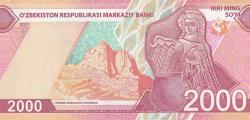 Özbekistan 2000 Som 2021 emisyonu