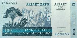 Madagaskar 100 Ariary 500 Frank 2004 Basımlı