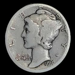 Amerika 1916 S 1 Dime gümüş 2.50g