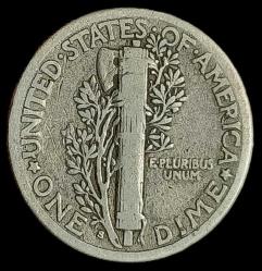 Amerika 1916 S 1 Dime gümüş 2.50g