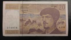 1997 YILI FRANSA 20 FRANG A SERİSİ RESİMDE GÖRÜLDÜĞÜ GİBİ