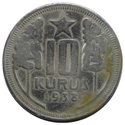 1938 Yılı 10 Kuruş ÇT