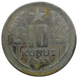 1939 Yılı 10 Kuruş ÇÇT (-)