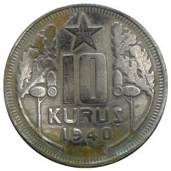 1940 Yılı 10 Kuruş ÇÇT
