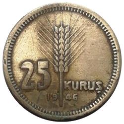 1946 Yılı 25 Kuruş ÇÇT (+)