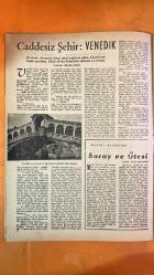 HAFTA MEMLEKET VE DÜNYA HADİSELERİNİ TAKİP EDER, HAFTANIN EN SEÇME YAZI VE RESİMLERİNİ VERİR, SİYASİ MECMUA DERGİSİ - SAYI: 9 - 27 ŞUBAT 1959 - TAHSİN DEMİRAY - CELAL DEMİRAY - SEZAL SOLELLI - OĞUZ ÖZDEŞ - BELİNDA LEE - DODY GEATH - MAXWELL SETTON - STELLA STEVENS - KIM NOVAK - SERVER SOMUNCUOĞLU - KEMAL ZEYTİNOĞLU - MUZAFFER ERSÜ - ŞERİF ARZIK - BURHAN TAN - EMİN AKLAFAT - ADNAN MENDERES - ŞEFİK FENMEN - BRIGITTE BARDOT - VADIM - IVA TOGURI D'AGIUNO - MARION STEIN - EARL OF HAREWOOD - GEORGE - PRINCESS ROYAL - HARRY S. TRUMAN - IRENE DUNNE - ERROL FLYNN - NORA EDDINGTON - DICK HAYMES - GERHARD AUDORF - FOTOGRAFLA DÜNYA AKTUALİTESİ - MIAMI'YE BAHAR ERKEN GELDİ - YENİ İNGİLİZ BOMBASI - JAPON YILDIZI - YENİ BİR YILDIZ - DÖVİZ KAÇAKÇILIĞI - LONDRA'YA UĞURLANIRKEN - DEFİLE - BASIN BALOSU - HEM HULA HEM ÇAY - BARDOT'A RAKİP - 1956 KADIN FESTİVALİ - LONDRA'DAKİ UÇAK KAZASI FACİASI - KADINLAR DAHA ÇOK YAŞIYOR - KISKANÇLIK BİR HASTALIK MIDIR - YILDIZINIZA BAKIYORUZ  - 26 SAYFA