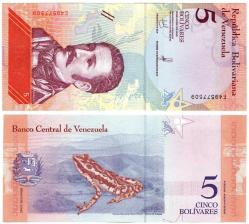 Venezuela 2018 Yılı 5 Bolivar  Çil