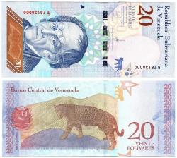 Venezuela 2018 Yılı 20 Bolivar  Çil