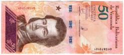 Venezuela 2018 Yılı 50 Bolivar  Çil