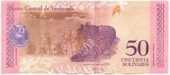 Venezuela 2018 Yılı 50 Bolivar  Çil