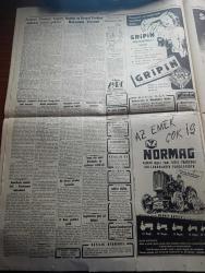 Cumhuriyet Gazetesi - 12 Mart 1952 - Ege'den notlar yazan Nadir Nadi Başmakale - Amiral Carney Bugün öğleden sonra geliyor - Rusya'nın gönderdiği notalarda Kremlin Almanya'nın silahlandırılmasını istiyor - kalkınma kongresinin dünkü çalışmaları - Tahran'da aleyhimizdeki neşriyat - Sağlık Bakanı Ekrem Hayri Üstündağ vapurda yazarımızla görüşürken fotoğraf - Hasanoğlan köy enstitüsü meselesi - Taşan asi nehri Antakya'da bir gazinoyu sürükledi - veremin yeni bulunan ilacı Amerika'yı birbirine kattı - Bir Beyaz Gömleklinin Dramı yazan Doktor Burhan Öncel Yazı Dizisi - Remzi Kitabevi sahibi Remzi Bengi'nin evi soyuldu - Panaroma yazan Yakup Kadri Karaosmanoğlu - Mısır'da Vefd Partisi Hilali Paşa'ya karşı cephe aldı - nefis muhasebesi yazan Burhan Felek - Kore'de şehit ve yaralı listesi - sovyetlerin olimpiyat anlayışındaki fark - İstanbul belediyesi şehir tiyatroları dram kısmında Şakacı komedi kısmında Bir Kavuk Devrildi - Karolina Filmi Kadıköy yurt sinemasında - şehirden röportajlar
