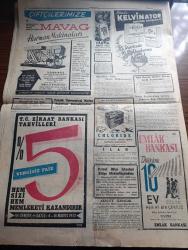 Cumhuriyet Gazetesi - 5 Mayıs 1953 - dostluk vazifesi yazan  Cumhuriyet Başmakale - Başbakan Adnan Menderes'in dünkü basın toplantısı 4,5 saat sürdü fotoğraf - Adnan Menderes paramızın kıymeti buğday ihracatı ve hayat pahalılığına dair geniş izahlarda bulundu - Irak Kralı İkinci Faysal'ın tahta çıkışından fotoğraflar - Nehru'ya suikast teşebbüsü - NATO deniz piyadesi komutanı Erskin İzmir'e geldi - dünyanın sayılı zenginlerinden Şeyh Bin Zait Şahbud İstanbul'da - 1953 Türkiye Güzellik müsabakası güzellerini neşre yakında başlıyoruz - silahlı kuvvetler Güreş Şampiyonası dün gece sona erdi - Piç Kurusu Yazan Azmiye Hami Güven Yazı Dizisi - Türk Atı yazan İsmail Habip Sevük - Acayip Bir Müessese yazan Burhan Felek - BBC'nin taç giyme töreni için hazırlığı - İstanbul'da Day isminde büyük bir film şirketi kuruldu - Cennet Yolu yazan Steinbeck Yazı Dizisi - Fenerbahçe Galatasaray amatör takımları final karşılaşması - yeni milli takım kadromuz - Cannes Film Festivali - Veled Çelebi İzbudak