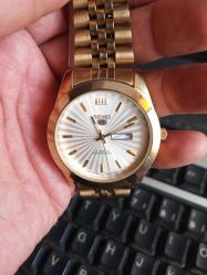 Seiko 5 otomatik 7S26-0490 R 2 Altın kadran altt kaplama 35 mm kasa 21  Jewels erkek kol saati