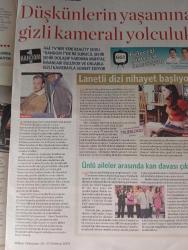 Milliyet GAZETESİ -25 temmuz 2008-Özgür Ozan-Birsen Altuntaş-Mert Erdoğan-Mustafa Kemal Pehlivan-Yeliz Aras-Ayşegül Ataç-Özlem Şentürk-Ekin Deniz Aydın-Derya Aslan-Eda Yolaçan-Türkan Yücesoy-Atilla Cön-Tuğba Varan-Sinem Eince-Melis Kardeş-Elif İnce-Mehmet Samet Gültekin-Mehtem Çetin-Duygu Gök-Cenk Gürpınar-Kıvanç Talu-Zehra Kılınç-Mehtap Ergen-Ali Kaymakçıoğlu-Duygu Gök-Erdal Dolay-Cenk Gürpınar Alişan’la oynayacaktı ama izin alamadı-Makyajla bambaşka biri oldu-Kobal annesiyle reklamda oynadı-Kimlik tazelemiş, yaptığı iş deği değil-Önce jüri üyelerini sınavdan geçirmeli-Çocukların sevdiği bir iş mutlaka tutuyor-Big Man radyocu olursa-Parayla pulla pek işim yok-Bankacılığa dayanamadım-Şu cümleler de çok fazla oluyor-Haftanın Söyleşisi-Söz Okuru-Yazlık diziler olmadı-Daha çok beklersiniz-Aşk her şey değil-Hatırla Sevgili hakkında-Kanalı geri istiyorum-Hep ağlıyorlar-Tılmaç’ın dövmesi-Kitaptan ayrılmasınlar-“Akasya Durağı” harika-Tekrarı yayından kalktı-DVD’si çıkarılsın-Geniş bilgi istiy