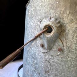 1980'ler Dekoratif Galvaniz Saç Kömür Kovası