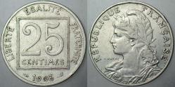 FRANSA 25 CENTİMES 1903.