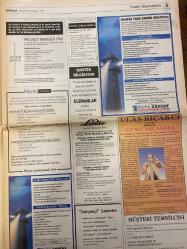 MİLLİYET GAZETESİ DOĞUM GÜNÜ HEDİYESİ - 15 AĞUSTOS 1999 -Yusuf Vezirhan-Günseli Özen Ocakoğlu-Yoshio Kondo-Shinya Tsutsumi-Vedat Akman-Murat Keleştemur-Özlem Tosun-Ulaş Bıçakçı-Güldep Kırtıkoğlu-Burçin Demirtaş-Fatih Aksoy-Bülent Göncü-Turgut Uzer Demokratik yönetime evet-Bütünsel Kalite için motivasyon-Futbolun yeni adresi: TELEON-Helpdesk ve Call Center’da lider-Krizde teorinin yeniden keşfi-Moda kimlikleri-Kurumlaşmak mı yoksa “kurum”laşmak mı?-İş yapayım derken göz çıkarmayın-Şimdi televizyonculuk çok moda-Ortaklık uyumu nasıl ölçülür?-Vizyona evet, planlamaya hayır çizer: E. Büyükyıldırım-karikatür: gözlükle parayı incelerken birbirini dürten iki adam-karikatür: televizyonu tamir eden teknisyen-karikatür: kamerayla çekim yapan sunucu