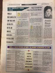 TERCÜMAN GAZETESİ DOĞUM GÜNÜ HEDİYESİ - 19 MAYIS 1978 -Osman Kocaoğlu-Anadol Hanım-Mustafa Kemal-Padişah Vahdettin-İngiliz General Milne-Mustafa Kemal Paşa-Halide Edip Hanım-Meclis Reisi Mustafa Kemal-Meral Çakır-Melike Esen-Kamil Mısırlı-Mehmet Akif-Benazir Butto-Hakkı Tarık Us-Mehmet Emin Yurdakul-Ziya Gökalp-Ali Fuat Paşa-Rauf Orbay-İsmet Paşa-Selahattin Köseoğlu-Celal Bayar-Mustafa Kemal Atatürk-Hala sömürülen yardım konusu-Milli mücadeleye 100 milyon rubleyi Ruslar değil Buhara Türkleri vermişti-Buhara Cumhuriyeti-Bir Bolşeviğin itirazı-Anadol Hanım kimdi?-Milli Mücadele’nin klasik kronolojisi-Türkiye Büyük Millet Meclisi’nin azap günleri-Ankara’da ilk tango ve ilk yabancı hanımlar-8 odalı meclisin ranza altı milletvekilleri-Milli Mücadele’de Sünni-Alevi ittifakı-Piramit tepesinde başlayan ihtilaf-Yıkılışın ve 19 Mayıs’ın rakamlarla asker bilançoları-Mustafa Kemal’in korku anları ve kader noktası-Celal Bayar: “Atatürk kimseyi öldürtmedi”-Atatürk (suikastler ve adam öldürmeler sonu