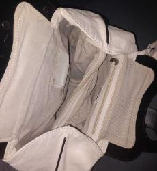 İNCİ MARKA KREM RENK ORJİNAL DERİ KADIN ÇANTASI.  KONDİSYON YÜKSEK