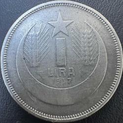 1 Lira 1937. Gümüş Ata Lira.