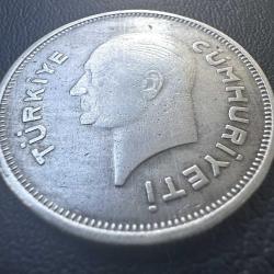 1 Lira 1937. Gümüş Ata Lira.