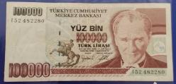TÜRKİYE  100.000   LİRA  KAĞIT PARA
