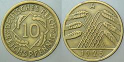 ALMANYA 10 PFENNİG 1925 A. WEİMAR CUMHURİYETİ DÖNEMİ.