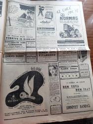 Cumhuriyet Gazetesi - 15 Mayıs 1952 - günlerden bir gün yazan Nadir Nadi Başmakale - Mareşal Montgomery'nin dünkü mühim demeci - Fransızlar Tunus beyini göz hapsine aldılar - Mısır'da bir parti lideri ile üç başmuharririn idamları istendi fotoğraf - demokratlar 14 Mayısın yıldönümünü kutladılar - İstanbul'da bulunan Yunan milli takımı dün bir antrenman yaptı fotoğraf - İngiliz tepki uçakları dikine uçuş yaparken fotoğraf - milli güreş takımımızın emektar hocası Nuri Boytor istifa etti - kanlı küpe filmi başrollerde Suzan Yakar Rutkay Halide Pişkin Celal Balkır Pangaltı İnci sinemasında - Panorama yazan Yakup Kadri Karaosmanoğlu Yazı Dizisi - 20. Asırla 2000 yıl öncesi bir arada yazan Süreyya Ağaoğlu - Modaspor kulübü'nün Kongresi - grekoromen güreş seçmeleri başladı - Mısır'da 2500 antika aşırılıp harice götürüldü - 1951 1952 Yunus Nadi mükafatı en güzel şiir - bodrum katı insanları şiiri yazan Ömer Faruk Güvenç - İsmet İnönü'nün dünkü konuşmaları - Ruslar Berlin'de yasağı kaldırdılar