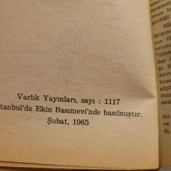 MİSAFİRLİK. 1965 YILI BASKI.