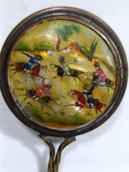 K5----İRAN MİNYATÜR RESİMLİ ANTİKA EL AYNASI