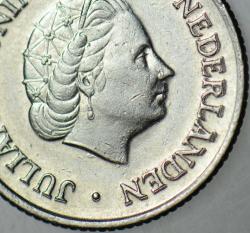 HOLLANDA 25 CENT 1976 HATALI BASIM ÇİFTE DARP ERRÖR.