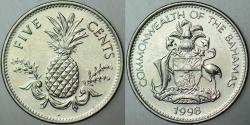 BAHAMALAR 5 CENT 1998 ANANAS TEMALI. ÇİLALTI