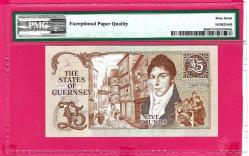Guernsey 5 POUNDS 1980-1989 P49a PMG 67  EPQ SUPER GEM UNC (TK 18 521) ÇİL