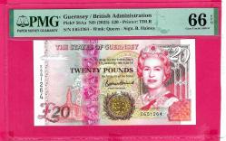 Guernsey 20 Pounds P58Aa 2023 UNC PMG 66 EPQ  (TK 18 450) ÇİL