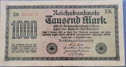 ALMANYA 1922   1.000   MARK