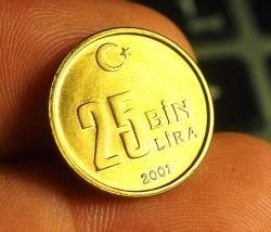2001 TÜRKİYE 25.000 LİRA ÇİL* ÇA