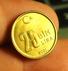 2001 TÜRKİYE 25.000 LİRA ÇİL* ÇA