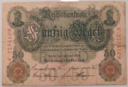 Almanya, 50 Mark 1910. (ÇT) Haliyle.