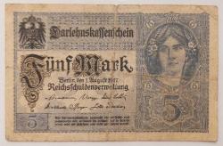 Almanya, 5 Mark 1917. (Temiz) Haliyle.